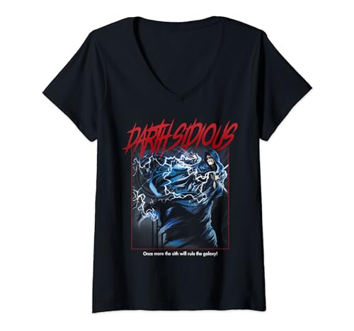 T-shirt Star Wars femme col V Darth Sidious idéal pour soirée Halloween