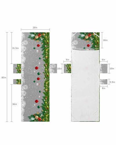 Grey Christmas Beach Lounge Chair Towel Cover, Soft Chaise Lounge Towel with Side Pockets Patio Pool Chairs Cover for Beach/Pool Sunbathing 29x85 Xmas Balls Botanical Winter Snowflake