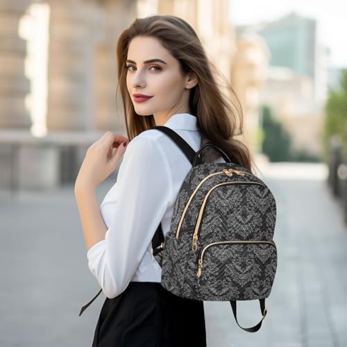 Image of Women Fashion Backpack Purse Goth Bats Black Rucksack, S | Casual Lightweight Quilted Daypack Ladies Bag for College Travel Work