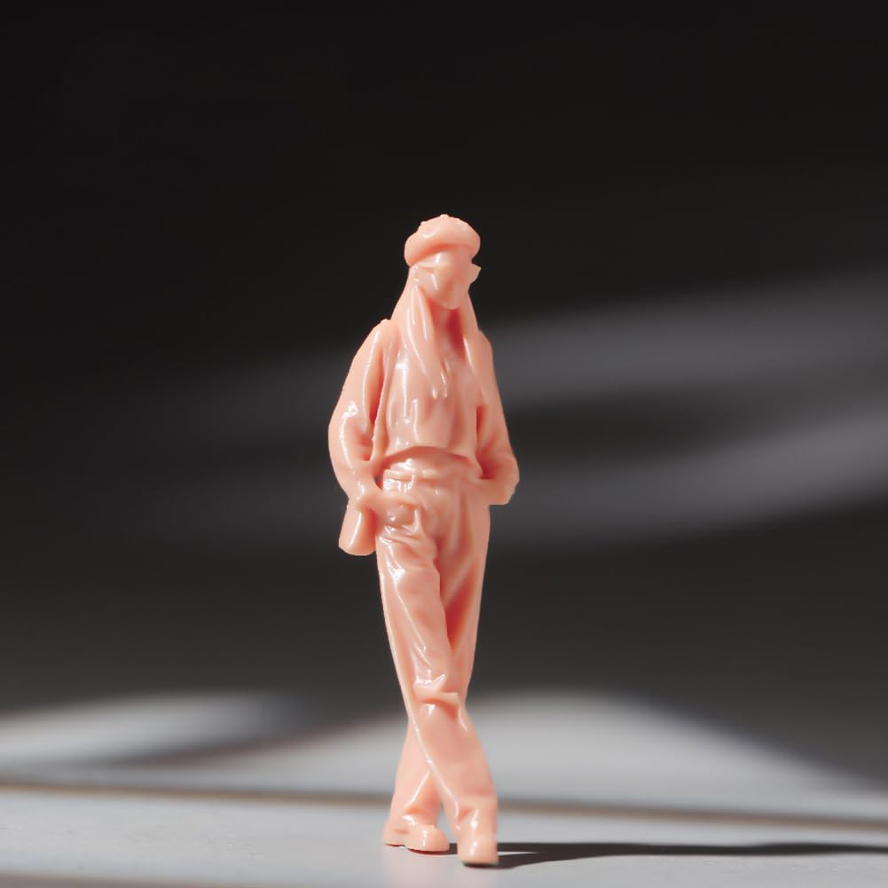 Figurine de marche de rue miniature non peinte fille en lunettes de soleil 1/24