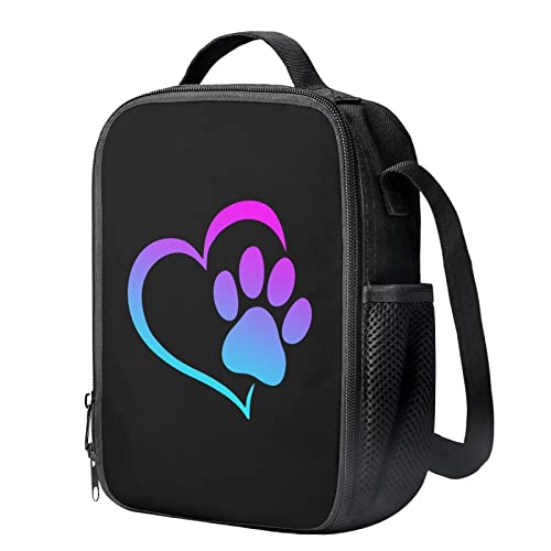 HELLHERO Dog Paw Print Lunch Bag Insulated Lunch Box Lunch Tote Bags Reusable Storage Pouch Meal Holder for Women Men Teen Girls Boys Kids Work Picnic School Travel - Image 2