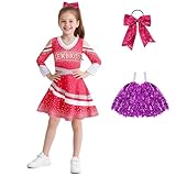 ASAOHAO Zombies Cheerleader Dresses for Girls Cheerleading Uniform Kids Halloween Cheer Outfit 5-12 Years