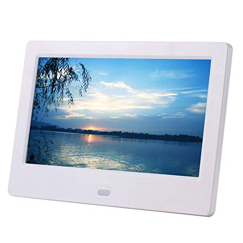 Cadre photo numérique 7 pouces LCD haute résolution avec télécommande - Blanc - 2