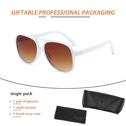 Image of Freckles Mark Vintage Retro 70s Sunglasses for Women Men Classic Large Square Aviator Trendy Glasses