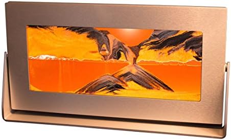 Exotic Sands The Original Moving Sand Pictures Frames Md63 Made in USA, Shop Now - Manufacturer Direct - Medium Silver Metal Frame (Sunset Orange) by The Inventor William Tabar. Top 10 Gift!