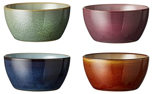 BITZ Schalen Set, Snackschalen, Dipschalen, Tapas Schalen Set, aus Steinzeug/Keramik, Durchm. 12 cm, Höhe 6 cm, 4er-Set