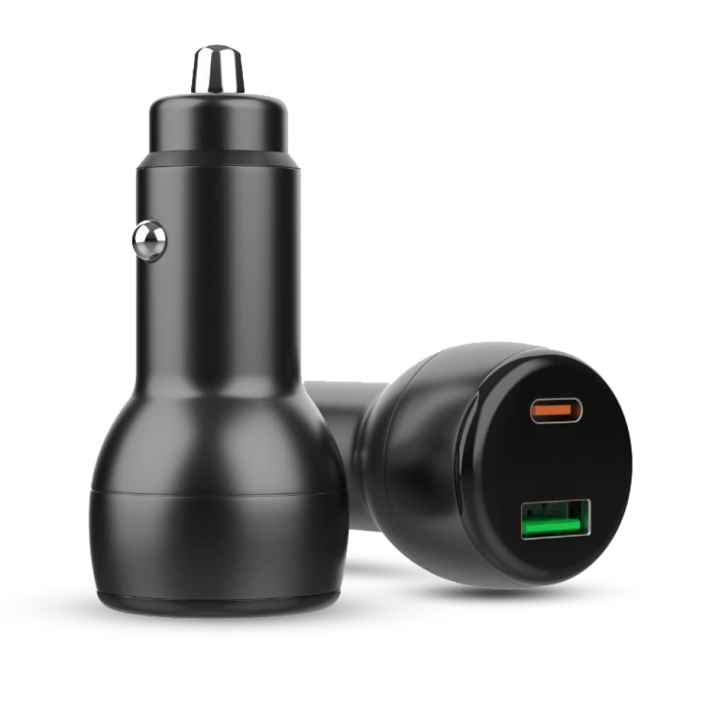 Amet Carregador Veicular 65W Turbo USB- tipo C e USB-A Carga Normal Rápido Para