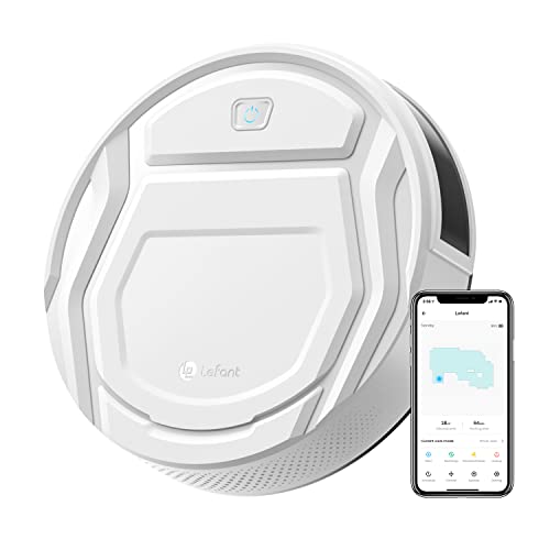 Lefant Robot Vacuum Cleaner, Strong 2200Pa Suction, 120 Mins Runtime, App/Alexa Control, Super Thin, Self-Charging Robotic Vacuum, Ideal for Pet Hair Hard Floor Low Pile Carpet(M210)