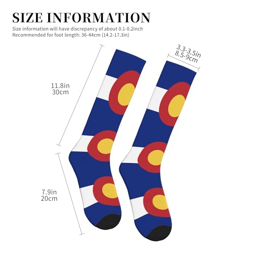 SEAEAGLE Flag of Colorado Athletic Elasticity Support Socks Snug Knee High Stockings Unisex A Pair2