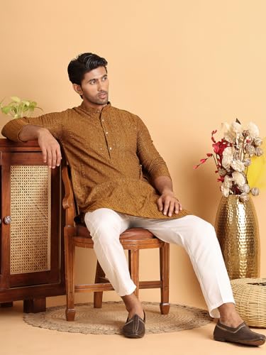 Image of Jompers Embroidered Straight Kurtas for Men