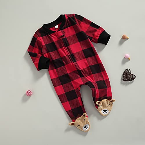 Image of Kuriozud Newborn Infant Unisex Baby Boy Girl Button Solid Romper Bodysuit One Piece Jumpsuit Outfits Clothes | Newborn Baby Girl Sleeper for Daily, Brithday, Halloween, Christmas, New Years, Valentines, St. Patrick's Day, Easter 0-9M