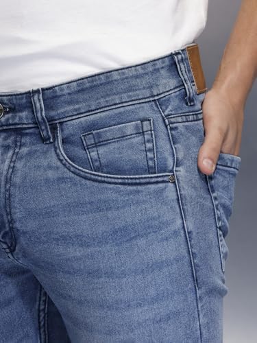 Image of WROGN Men's Cotton Blend Jeans | Solid | Slim Fit