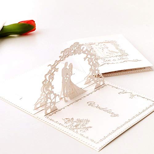 Paper Spiritz - Tarjetas de felicitación de Navidad con sobre, diseño con texto en inglés "Love Christmas", cortadas con láser, tarjetas de San Valentín para parejas, esposas, mujeres, tarjeta de felicitación de cumpleaños 3D para esposa en cualquier ocasión