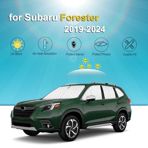 Image of KMF Thicken Sun Shades for Subaru Forester 2019-2024 Accessories, Full Car Window Covers Sunshade for Windshield Side Rear, UV Block Visor Protecting Privacy Blackout for Car Camping 8pcs