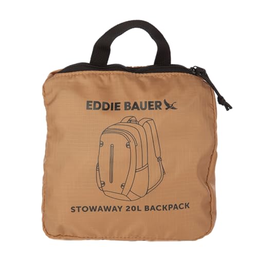 Image of Eddie Bauer Stowaway Packable Backpack | Travel | Outdoor | Lightweight | Foldable | Durable | Ripstop Polyester | 20L - Tobacco