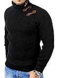 Reslad Herren Grobstrick Winter Pullover RS-3915 Schwarz M