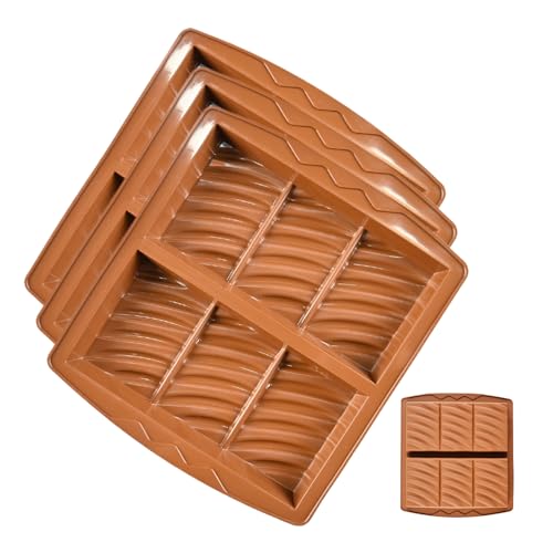 Ylnailky Moldes Para Chocolate,3 Unidades Molde Desmontable De Queso Tarta Pudín Mantequilla - Desmoldado Fácil 6 Cavidades Para Brownie Truffle Repostería Cocina Fiestas Navidad