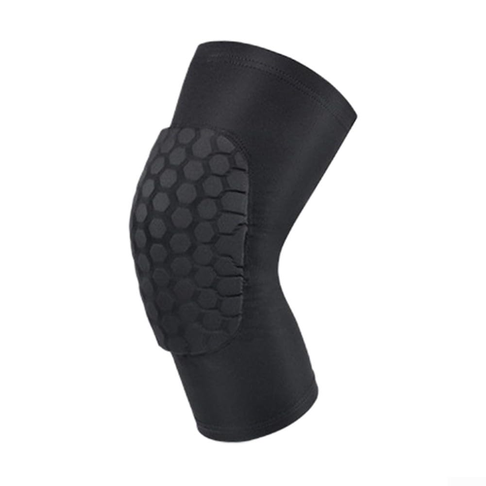 1 rodillera de baloncesto para fitness, transpirable, anticolisión, tiras antideslizantes de silicona (M negro)