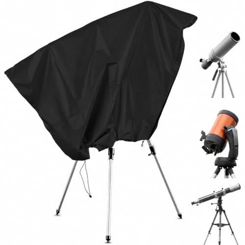 JDHJSJC Telescope Cover for Orion StarBlast II 4.5 EQ 2016–2024, Heavy Duty Oxford Water-Resistant Cover with Zipper, Adjustable Drawstring for Indoor Outdoor Telescope Storage,A Black
