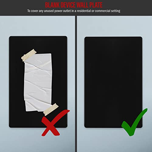 Image of ENERLITES Screwless Blank Wall Plate, Child Safe Blank Device Outlet Cover, Standard Size, 1-Gang 4.68 inch x 2.93 inch, Polycarbonate Thermoplastic, UL Listed, SI8801-BK, Glossy, Black