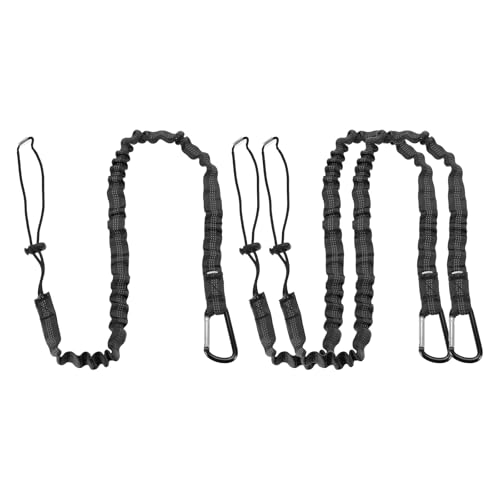 Image of MECCANIXITY Retractable Tool Lanyard 3.6ft with Single Aluminum Buckle and Adjustable Loop End, Maximum Weight Limit 10KG / 22lb, Safety Fall Protection Tools Leash, Black 3 Pack