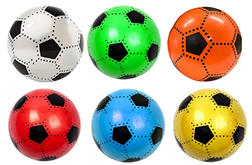 4er Set Kinder Fußbälle – Ø 23 cm – Leichte PVC Spielbälle in bunten Farben – Weich & aufblasbar – Für Garten, Pool, Scwimmbad, Schule & Freizeit – Spielball-Set für Kinder ab 3 Jahren