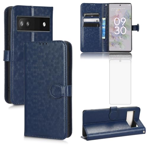Housse Pixel 6A 5G Asuwish avec porte-carte et support vidéo intégré bleu