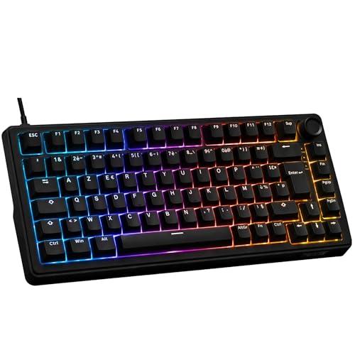 The G-Lab - KEYZ Elite 300 HE Black- Clavier Gamer Magnétique Hall Effect 75% USB AZERTY, 8000 Hz Rapid Trigger, Activation Réglable 0,01 mm, PBT- Hot Swap, RGB & Macros Custom - Windows/Mac