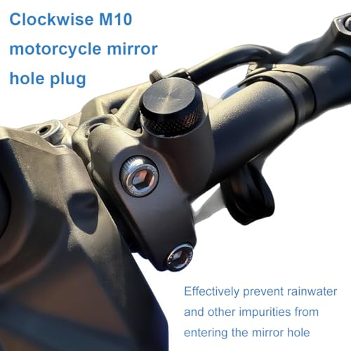 AYVRUOP M10 Motorrad Spiegel Stopfen,CNC Abdeckung,Blindstopfen,M10 Schrauben,Gewindestopfen,Aluminium Anodische Oxidation Schrauben Gewinde Verkleidungsschrauben 2×Rechtsgewinde/clockwise(1 Paar)