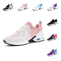 Hitmars Basket Femme Chaussures de Running Chaussure de Course Sport Air Coussin Respirant Mesh Lacets Fitness Jogging Légères Confortable UDI2-Rose EU43