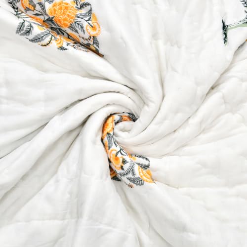 Image of BLOCKS OF INDIA Cotton Single Size Quilt Hand Block Print for Light Winters (60x90 Inches) (Green