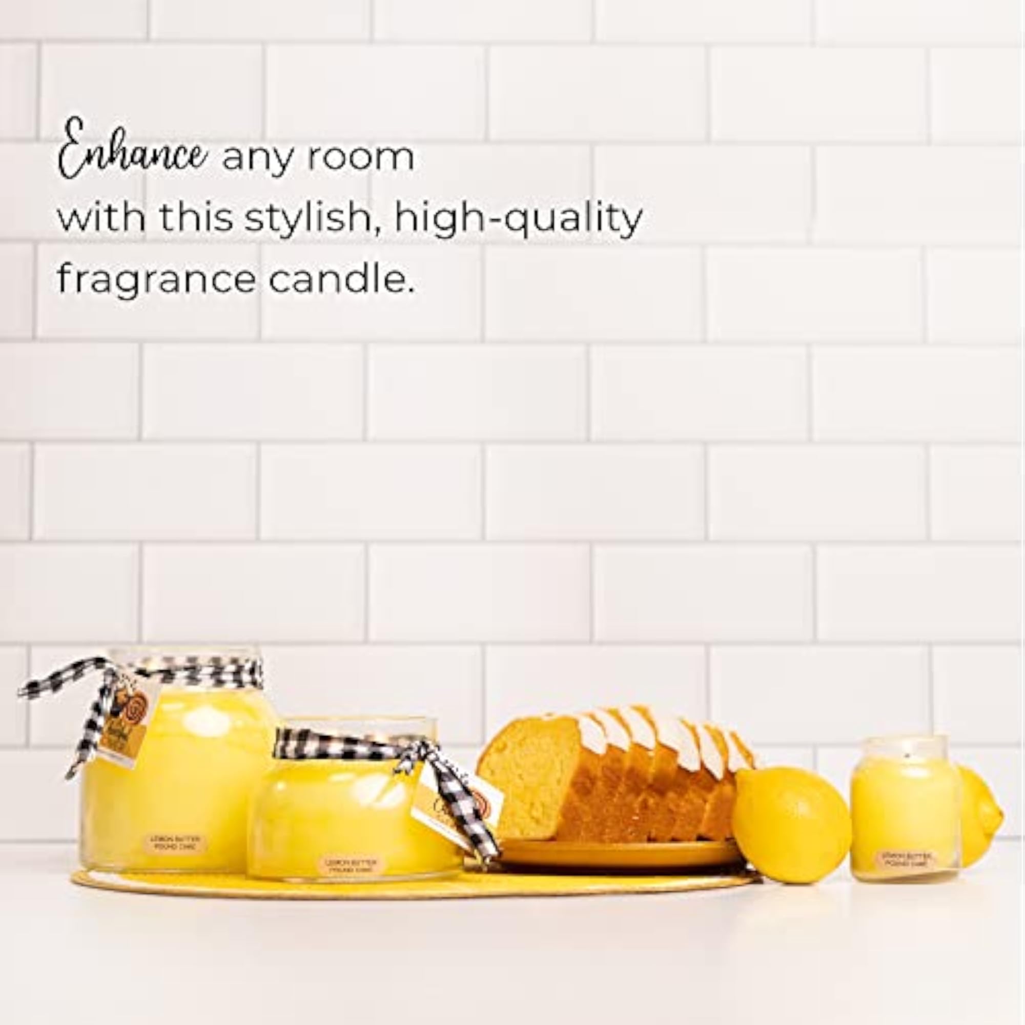 Lemon Butter Pound Cake Scented Candle Jar with Lid