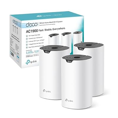 TP-Link Deco S1900(3-pack) Router WiFi Mesh AC1900Mbps, 3 Porte Ethernet Gigabit, Modalità Router e Access Point, Parental Control, 3 Pezzi con Copertura fino a 520㎡, Compatibile con Amazon Alexa