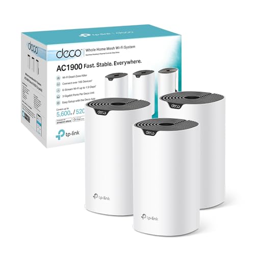 TP-Link Deco S1900(3-pack) Router WiFi Mesh AC1900Mbps, 3 Porte Ethernet Gigabit, Modalità Router e Access Point, Parental Control, 3 Pezzi con Coper