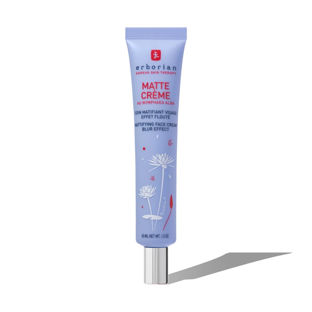 Erborian - Matte Crème - Base de Teint Matifiante Visage 5-en-1 - Soin Effet Flouté, Affine le Grain de Peau, Prépare au Maquillage - Soin Coréen