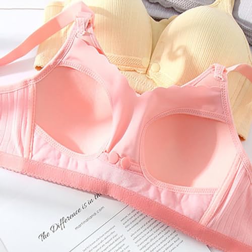 Kit 3 Sutia Amamentacao Com Bojo Amamentar, Abre facil, Gr¡vida (Damasco/Rosa/Cinza, G)