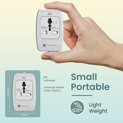 Image of Portronics Juicemate 3 Universal Travel Adapter with 6A AC Socket Output,Universal AC Socket, All in One International Travel Fast Charging Adapter, Suitable for 200+ Countries US,UK,EU,AUS,Etc(White)