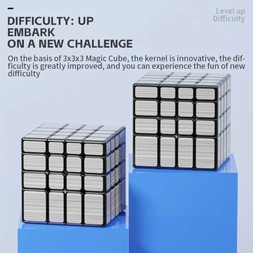 Image of SengSo Mirror 4x4 Shape Mod Speed Cube | Silver Finish | World's First Mass-Produced 4x4x4 Mirror Cube, Shape-Shifting Logic Puzzle for Advanced Solvers, Silver