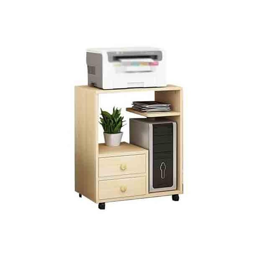 Soporte para impresora Estante de almacenamiento de oficina con polea, estante de almacenamiento multifuncional, gabinete for computadora de escritorio, estante for impresora Mesa para impresora