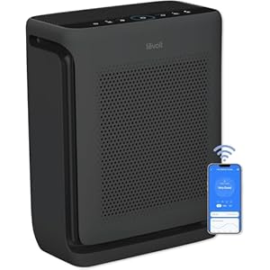 LEVOIT Air Purifiers for Home Large Room Up to 1800 Ft² in 1 Hr with Washable Filters, Air Quality Monitor, Smart WiFi, HEPA Sleep Mode for Allergies, Pet Hair, Pollen in Bedroom, Vital 200S-P, Black