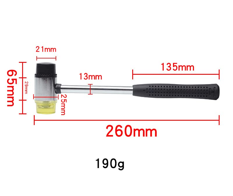 Kleine rubberen hamer, 25 mm rubberhamer, dubbelkophamer met 4 vervangbare koppen, kunststofhamerset, rubberhamer met handgreep voor leer, hout, kunststof en handwerk Kleine rubberen hamer, 25 mm rubberhamer, dubbelkophamer met 4 vervangbare koppen, kunststofhamerset, rubberhamer met handgreep voor leer, hout, kunststof en handwerk