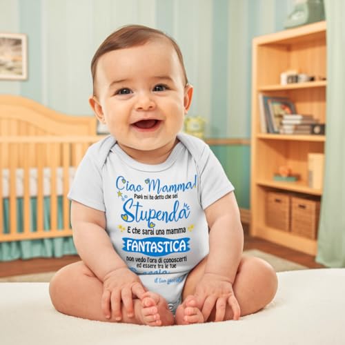 Corredino Neonato Set neonato 0 mesi maschio e femmina – body tutine bavette e cappellino con frasi dolci “Amore di mamma” – Idea regalo nascita compleanno e festa della mamma