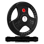 Fitvids Olympic Cast Iron Plate for Strength Training and Weightlifting, Pairs, Sets or Set with Barbell, Multiple Sizes