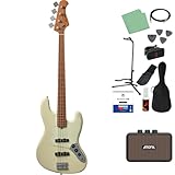 Bacchus BJB-1-RSM/M ベース 初心者12点セット 【充電式ミニアンプ付】 OWH ジャズベースタイプ ローステッドメイプルネック バッカス