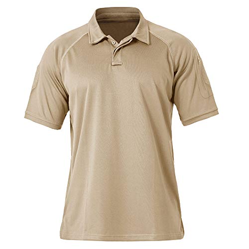 Tacvasen men's hiking shirts solid summer outdoor performance pol…