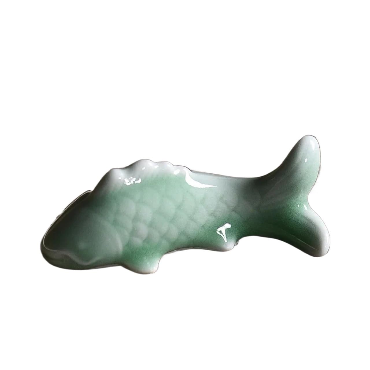 ENGENDER Kung Fu Tea Pet Ceramic Clay Tea Pet Carp Decoration Cute Home Living Room Handmade Statue(02)