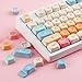 Sunzit MOA Profile PBT Keycaps,136 Keys Cute Fireworks Theme Custom Keycap 60 65 75 100 Percent,Dye-Sublimation Key caps Keyboard Keycap Set for Cherry MX Switches Mechanical Keyboards (Fireworks)