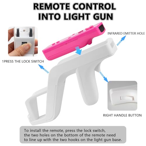Image of LongLongJin 2 Racing wii Steering Wheels And 2 wii Zapper Gun Controller Premium Accessories, Compatible With Nintendo Wii U Remote and Nunchuck Games(White)