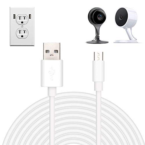 Brada 2Pack 25ft Micro USB Power Cord,Micro USB to USB Charging Cable,DC Power Adapter USB Extension Cable,Extension Power Cable for CCTV Security Camera,Indoor Wireless IP Camera,Standalone DVR