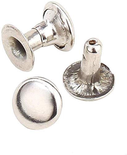 1000 Sets (2000 Pieces) 4mm Single Cap Rivets (Size 000) Silver Tone